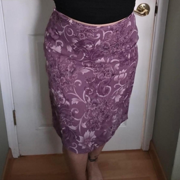 Y2K Floral Purple Skirt With Rhinestones - Picture 1 of 9